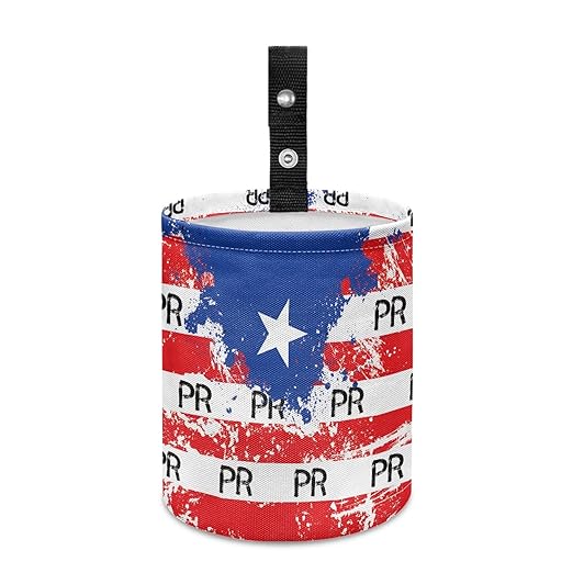 Car Trash Can with Hanging for Back Seat, Car Accessories for Women Men Automotive Garbage Cans Vehicle Trash Can for Truck SUVPuerto Rico Flag