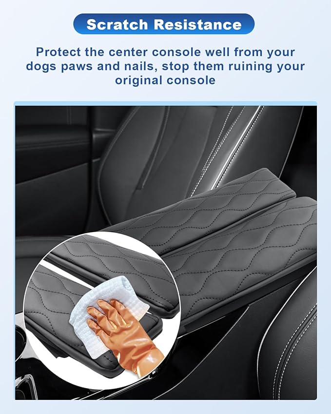 CDEFG 2Pcs for 2021-2024 Buick Envision Center Console Cover for 2021 2022 2023 2024 Buick Envision Accessories Armrest Cover 2021-2024 Envision Middle Console Pad Arm Rest Cushion Leather Cover
