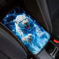 Lightning Leopard Print Car Arm Rest Cover Pad Dust-Proof Anti-Slip Center Console Cushion Pad Universal Car Interior Decor Accessories for Truck Sedan SUV, Easy to Install