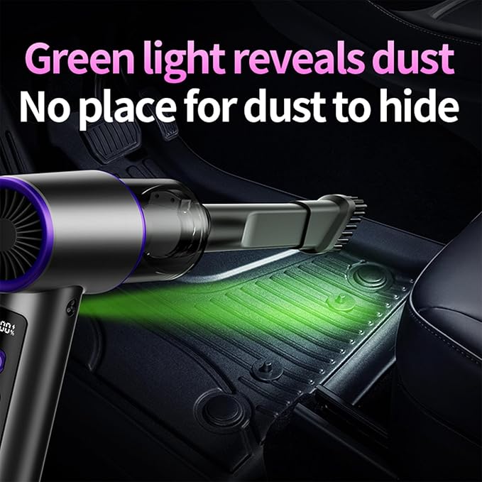 Aihoye Car Vacuum Portable Cordless, 22000PA High Power Mini Vacuum Cleaner with Brushless Motor, 4-in-1 Handheld Vacuum Cleaner & Air Duster for Car, Home, Office, Camping, Pet