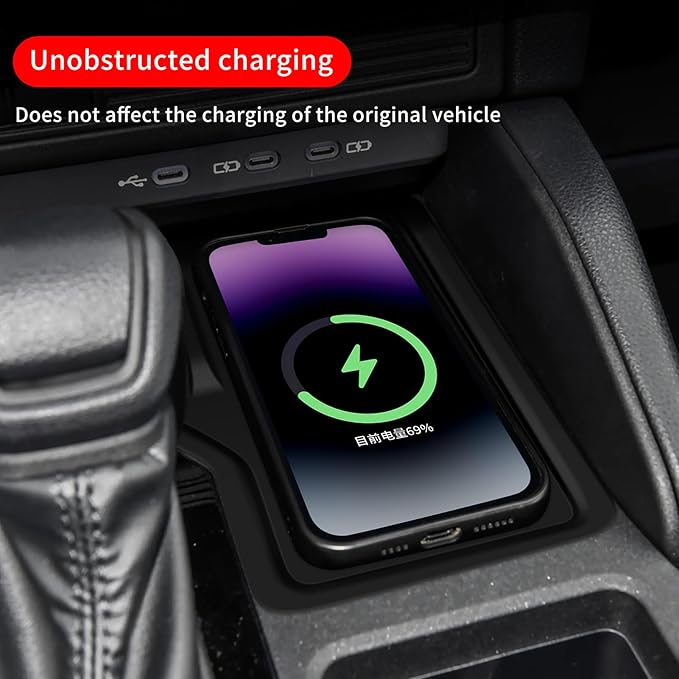 Central Console Wireless Charger Pad for 2024 2025 2026 Toyota Land Cruiser 250 Prado Lc250 Silicone Non-Slip Mat Dust-Proof Pad Internal Modification Accessories（Not Fit 1958） (Wireless Charger Pad)