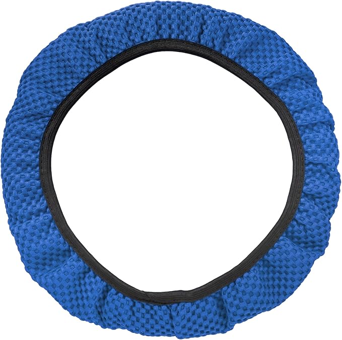 X AUTOHAUX Steering Wheel Cover Universal Elastic Stretch Antislip Breathable Microfiber Ice Silk Interior Trim Wheel Protector for Car Truck SUV Blue