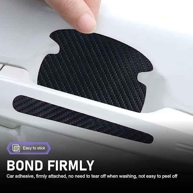 8 PCS Car Door Handle Protectors, Self-Adhesive Auto Doors Handle Cover Guard Protective Film, Scratch Car Door Handles Bowl Sticker, Universal for Most Cars, Trucks, SUVs (Carbon Fiber)