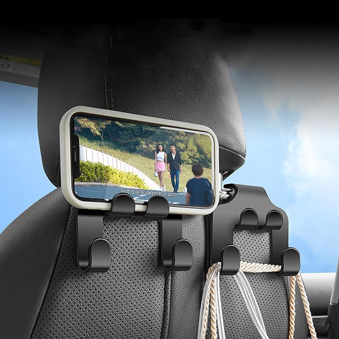 Multipurpose Car Headrest Hook Storage Organizers Strong Holds Space Saving for Handbag Purses & Grocery Bags Umbrellas
