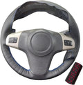 PU Leather Car Steering Wheel Cover for 2009-2017 Corsa (D) & Corsa (D) (3-Spoke) - Enhanced Grip & Comfort(Red Thread)