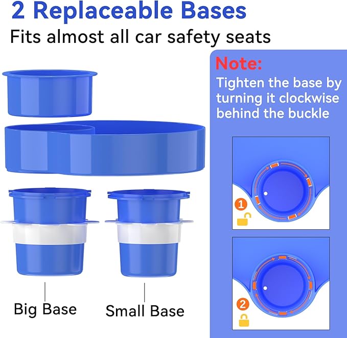 Kids Car Seat Tray, Travel Tray with Cup Holder for Toddler Baby, Kids Car Seat Food Snack Organizer for Road Trip, Stroller snack tray travel must haves - Blue