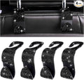 4 PCS Car Seat Headrest Hooks, Bling Rhinestone Purse Hook Vehicle Back Seat Hanger, Sparkling Crystal Headrest Hangers Storage Organizer for Grocery Bag Handbag Coats (Black)