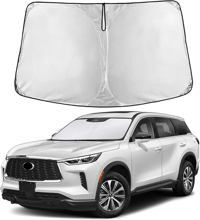 EcoNour Windshield Sun Shade Compatible for Infiniti QX60 2014–2025 | SUV Front Window Sunshade | Foldable Sun Visor Protector | Blocks UV Rays & Reduces Heat