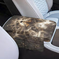 Car Center Console Cover Non-Slip Armrest Protector with 4 Storage Bags Wolf Print Car Armrest Seat Box Pad Car Interior Accessories for Most Vehicle