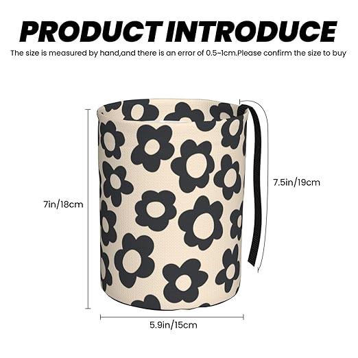 YANGDADA Vintage Groovy Flowers Car Trash Can Small Portable Car Garbage Bag for Back Front Seat RV's Camping Accessories