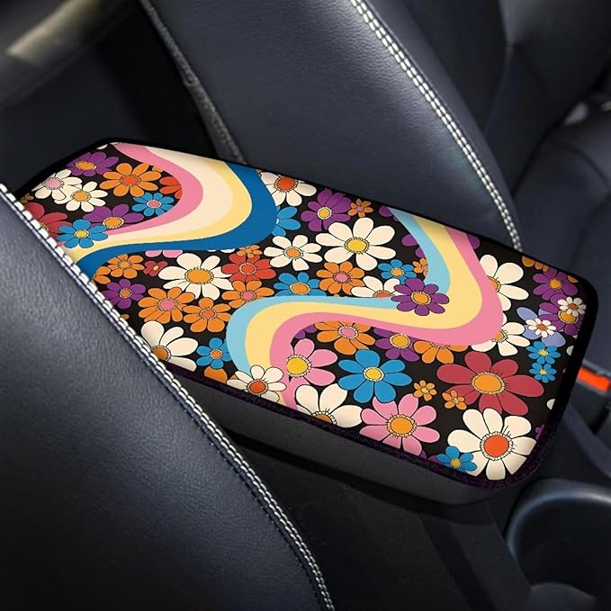 Biyejit Car Center Console Armrest Cushion Cover Pad Car Interior Decor Accessories Universal Fit for Sedan, Truck, SUV