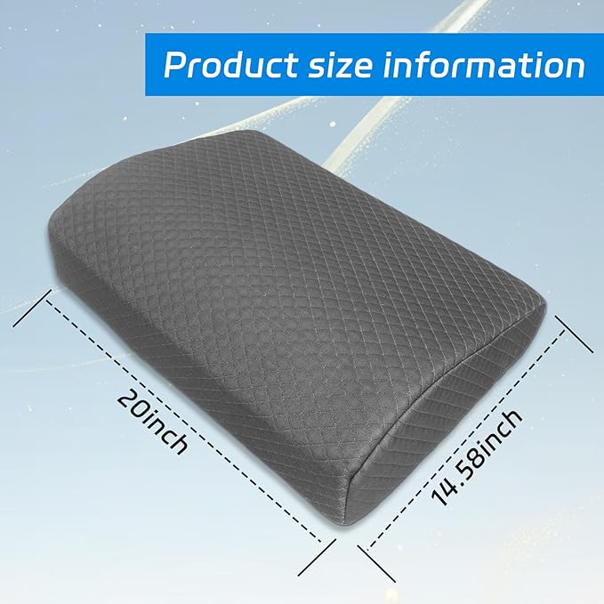 Lumbar Support Pillow for Recliner, Memory Foam Back Cushion with Adjustable Straps for Comfort & Back Relief, Perfect for Seniors, Home Use & Relaxation, 20x14x5 in, Grey