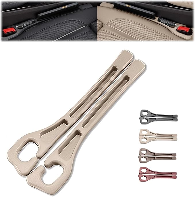 FFKQBH No Drop Seat Guard, Car Seat Gap Filler, Drop seat Gap fillers Between Seat and Console Stop Things from Dropping (Beige)