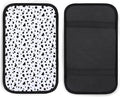 Black and White Dalmatian Print Car Center Console Cushion Pad,Waterproof Armrest Seat Box Cover Protector,Comfortable Car Decor Accessories Fit for Most Cars, Vehicles, SUVs