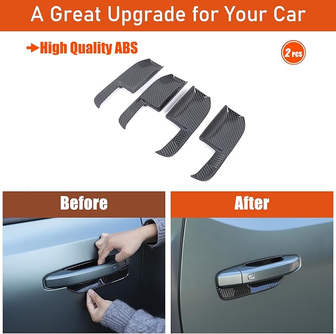 Suetlcoity for Hummer EV Car Door Handle Scratch Protectors 4PCS and Exterior Door Handle Cover 8PCS Compatible with Hummer EV Pickup SUV 2024 2025+