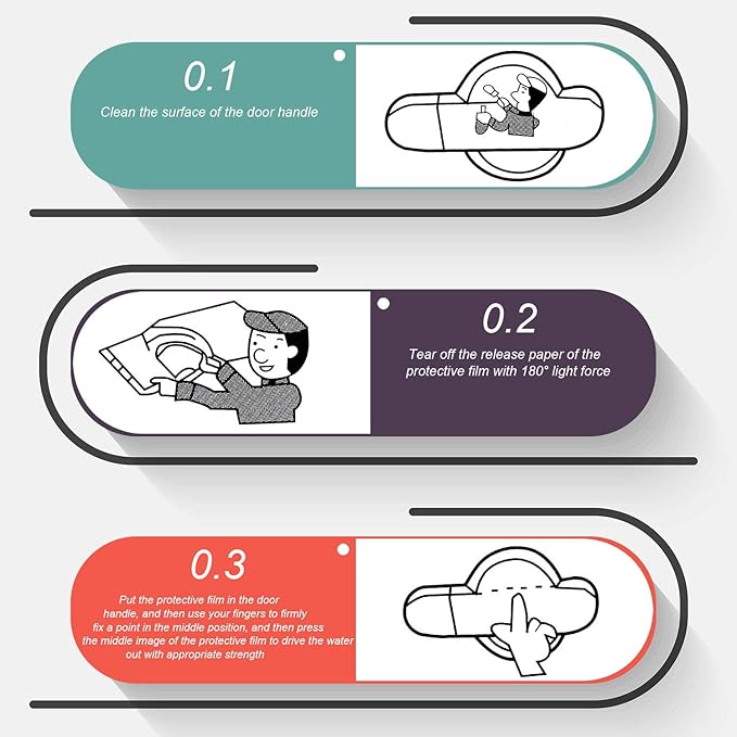16 Pieces Car Door Handle Cup Protector Clear Car Door Handle Scratches Protective Films for Vehicles Transparent Paint Scratch Protection Protective Film