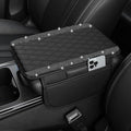 NBTEPEM Bling Car Center Console Cover, Leather Car Arm Rest Cover Cushion with 2 Storage Bags, Universal Automotive Armrest Protector Storage Box, Bling Accessories Interior for Most Vehicles (Black)