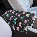 Car Center Console Pad with Pockets, Butterfly Mooon Print Car Armrest Seat Box Cushion, Car Interior Accessories, Auto Armrest Cover Protector for Most Vehicle, SUV, Truck