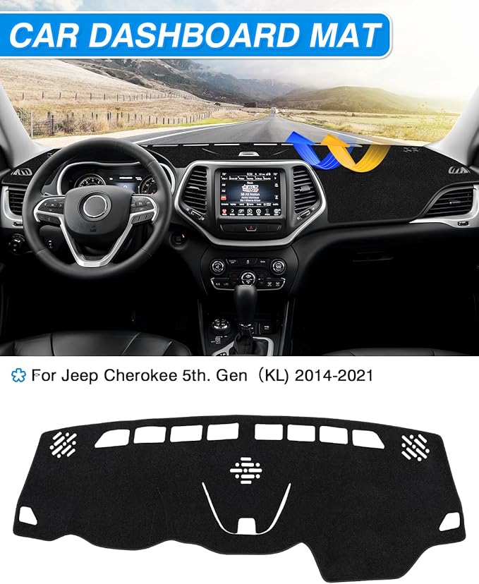 CARTIST Dash Cover Fits for Jeep Cherokee 2014-2023 (NOT for Grand Cherokee) (Only Fits Cherokee Latitude) Dashboard Cover Mat for Cherokee Accessories