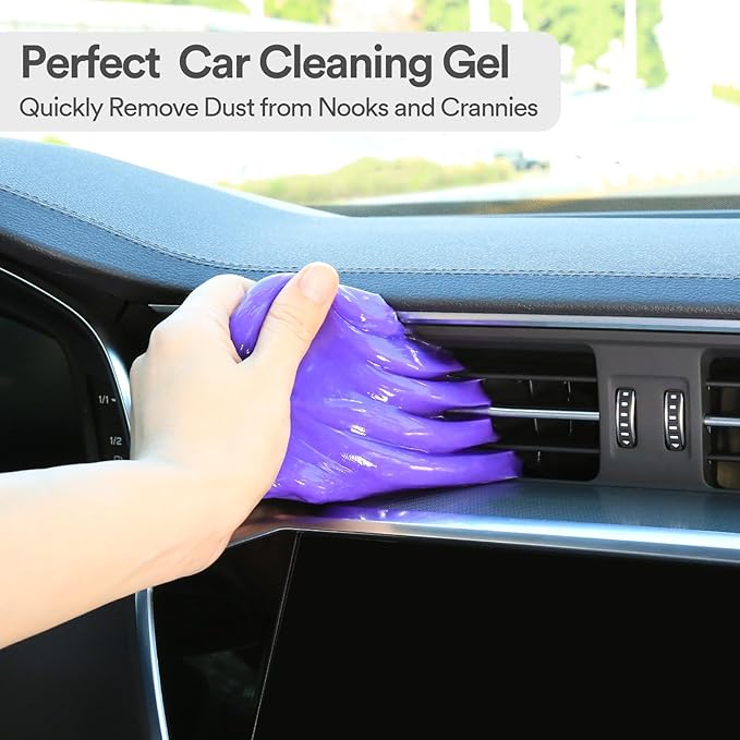 PULIDIKI Car Cleaning Gel Purple 2Pack and Car Cleaning Putty Yellow 2Pack Bundle