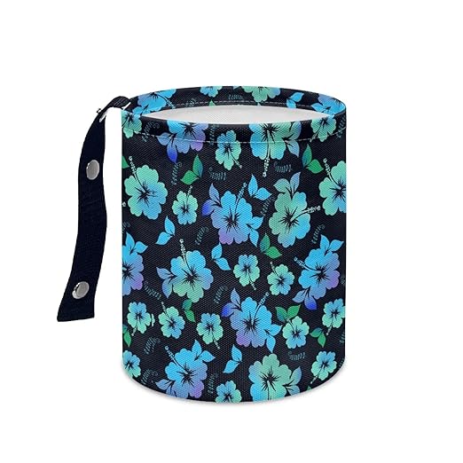 Brosoneto Tropical Hibiscus Flower Cute Car Trash Can for Front Seat, Back Seat, Floor, Headrest, Rubbish Bin Car Accessories Interior Universal Collapsible Garbage Bin