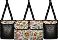 Flower Printing Car Trunk Organizer with 4 Storage Bag Hanging Car Organizer Storage Bag with Lids Collapsible Cargo Bag Free Your Trunk Floor Space