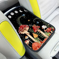 Adastrah Red Mushroom Auto Center Console Pad,Soft Waterproof Car Center Console Cover Auto Armrest Seat Box Cover Protector for Most Vehicle SUV Truck Car