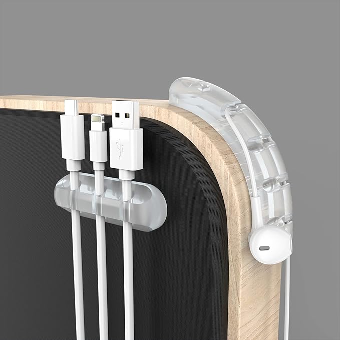 Cord Organizer, Clear Cable Organizer Cord Holder, Wire Organizer USB Cable Management Cord Keeper, 3 Packs Cable Clips for Car Home and Office (7, 5, 3 Slots)
