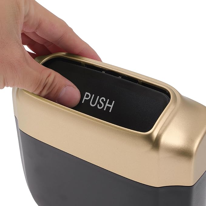 Car Trash Can Hanging 6.3" Length 2.4" Width 5.9" Height Trash Bin Plastic Gold Tone 1 Set