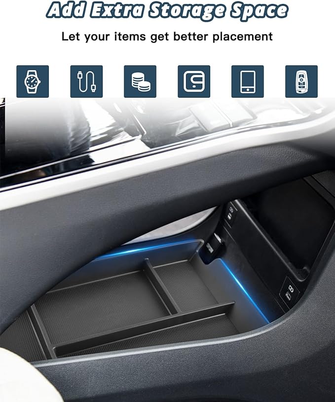 Ruiya 2025 BZ4X Lower Console Organizer for Toyota BZ4X 2025 Accessories Silicone Material Under Console Organizer Compatible with (2022-2025) Toyota BZ4X & (2023-2026) Subaru Solterra