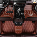 Car Floor Mats for 99% Cars, Trucks and SUVs Full Coverage Pads Protection Non-Slip Leather Floor Liners (Light Brown)