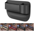 Peticehi Car Leather Cup Holder Gap Bag, No Logo Leather Car Seat Storage Box with Water Cup Holder, Car Seat Gap Filler Organizer (for Passenger seat,Black)