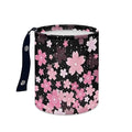 Cherry Blossom Car Garbage Can Small Trash Can with Leak Proof Inside Liner And Hanging Strap Car Organizer Portable Car Essentials for Road Trip