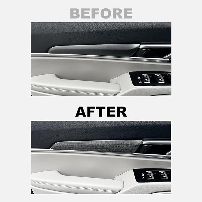 Amzcar Car Door Handle Protector, Car Exterior Door Handle Bowl Cover Trim, Outer Cup Bowl Scratches Protector Decorative, Compatible with Kia Telluride 2020-2024 Accessories (Wood Grain)