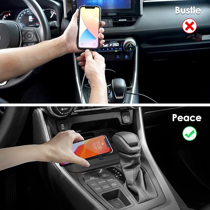Wireless Charger for Toyota RAV4 2025 2024 2023 2022 2021 2020 2019, Car Interior Center Console Accessories Upgrade, OEM-Style Wireless Phone Charging Pad for RAV4 LE/XLE/TRD/Off-Road/XSE/SE/XSE