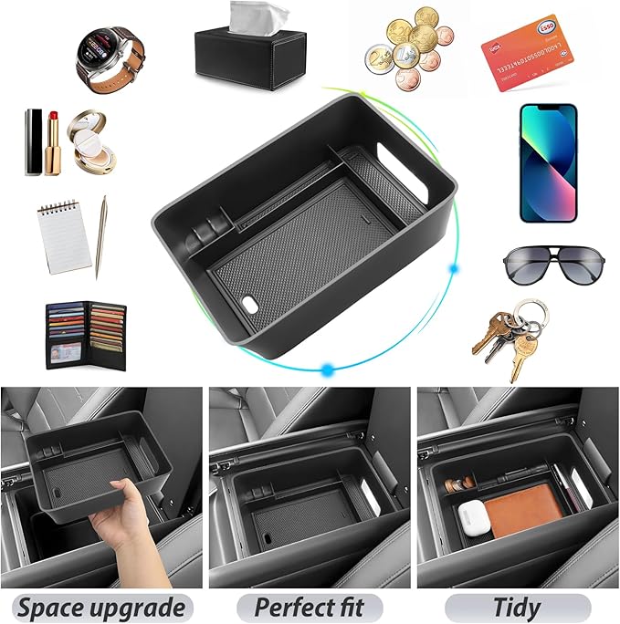 SKTU 2024 2025 2026 Santa Fe Accessories Center Console Organizer for 2024 2025 2026 Hyundai Santa Fe Console Tray 2024 2025 2026 Santa Fe Middle Console Organizer with Coin Holder