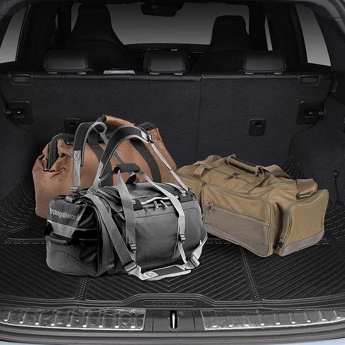 CAR PASS Black Rubber Car Floor Mats & Cargo Liners, All Weather Car Mats & Trunk Mats,Waterproof Automotive Floor Mats Trim to Fit for Most Cars Sedans SUVs Vans, Durable Heavy Duty Anti-Slip,Black