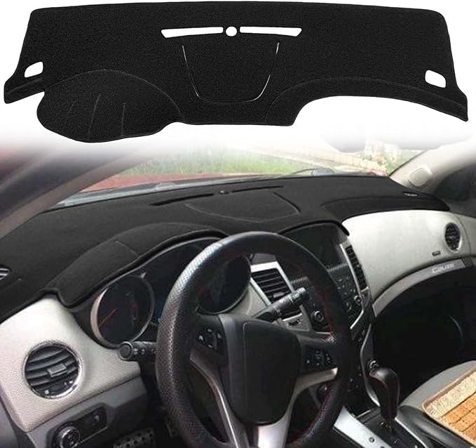 Dashboard Cover Custom Fit for Chevy Chevrolet Cruze, Dash Cover Mat Pad Carpet Protector (Black) J237