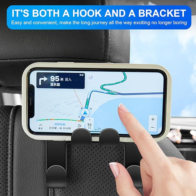 Multipurpose Car Headrest Hook Storage Organizers Strong Holds Space Saving for Handbag Purses & Grocery Bags Umbrellas