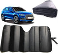 GWUSKDT Car Sun[Shade], Sun Protector,Foldable Front Window Shade-Thicken 5-Layer Bubble for Auto Windshield UV Protection and Heat Reflector 58"x 27.5" (Black)