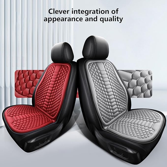 Car Seat Cushion Front Seat, Breathable Lumbar Support Car Seat Cushion for Long Sitting, Non-Slip Car Seat Pad (Gray)