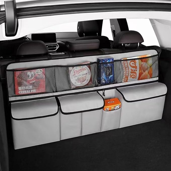 QIANKUNBAG Car Trunk Organizer, LARGE CAPACITY Car Storage Bag with 9 Pockets, 9X Upgraded Trunk Storage Organizer for Car, SUV, Truck, MPV