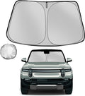 Fonowka Windshield Sun Shade for 2022-2025 Rivian R1S Foldable Sun Sunshade for Car Front Window Blocks UV Rays and Heat Automotive Interior Protector Custom Fit Accessories