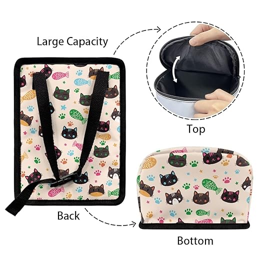 Cute Cat Car Trash Can Leak Proof Multipurpose Trash Bin for Cars Easy to Install Car Trash Bag Hanging Interior Accessory Compatible with Cars,SUV,Trucks