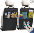 Kick Mats with Organizer - 2 Pack Backseat Protector Seat Covers for Your Car, SUV, Minivan or Truck Seats - Vehicle Back Seat Kids Safety Accessories - Universal Fit Automotive Interior Protectors