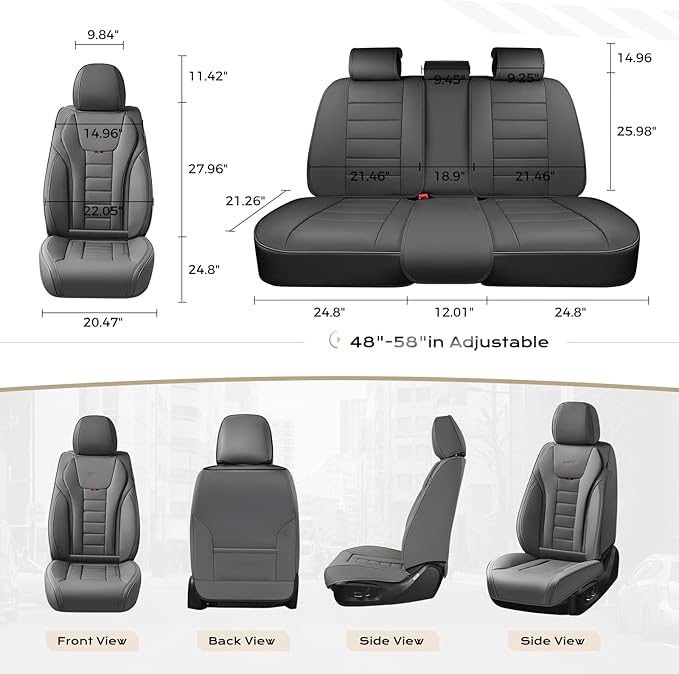 Coverado Car Seat Covers, Front Covers for Cars, Car Seat Cover Front Seats, Automotive Seat Cover, Waterproof, Leather Car Seat Cushion, Universal Interior Covers Seat Protectors for Most Cars