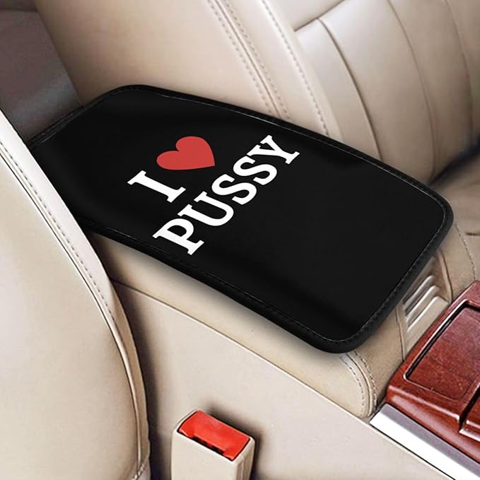 I Love Pussy I Love Sex Car Armrest Cover Center Console Cover Waterproof Car Armrest Seat Box Cover Protector Car Handrail Box Cushion for Car Truck Rv SUV and Many Vehicles