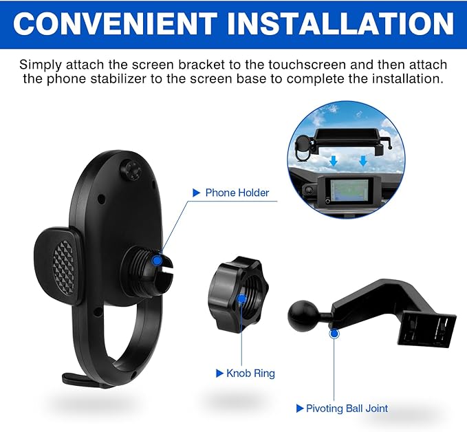 Autorder Car Phone Holder for 2024-2025 2026 Toyota Tacoma Accessories 8-Inch Cell Phone Mount with Dash Organizer Hands-Free 360 Degree Rotation(Not fit 14" Screen)