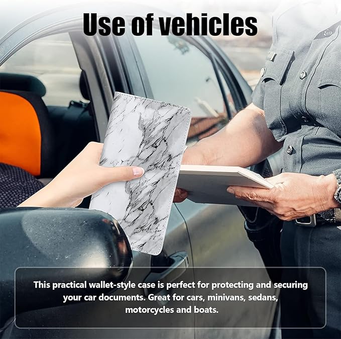 Kewucn Car Registration and Insurance Holder, Leather Auto Glove Box Organizer with Magnetic Shut, Vehicle Compartment Accessories Case for Cards, Driver License & Essential Documents