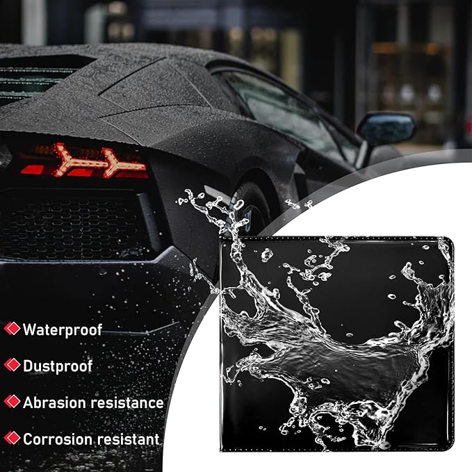 Ziciner 4PCS Car Registration and Insurance Holder, 5.2"× 4.7" Premium Auto Glove Box Organizer with Closure, Essential Vehicle Document Holder for Card, Driver License (Black)